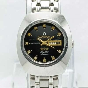 Omax Crystal 3 Star Automatic 51302 Day/Date Vintage Men’s Watch WLD616KS3 - Picture 1 of 9