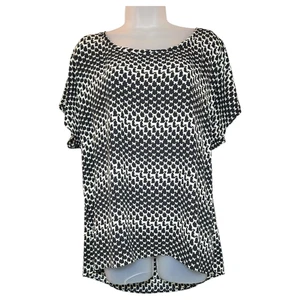 Blusa Pleione Mujer Grande Estampado de Gato Negra Blanca Gráfica Linda Mujer Oficina Usada en Excelente Condición - Imagen 1 de 10