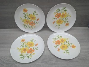 Vintage gelb, orange & grün Blumen Melamin Teller - Bild 1 von 11