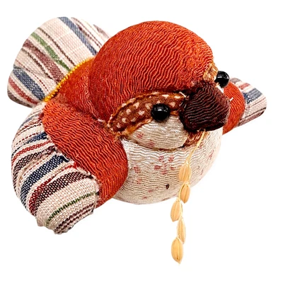 Boneca japonesa Kimekomi Kawaii pássaro artesanato animal enfeite decoração amuleto da sorte B2 - Imagem 1 de 4