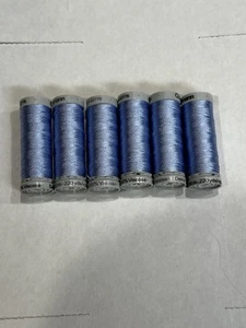 Gutermann 6260 Blue - 6 Spools 220 yards 100% Viscose - Picture 1 of 2