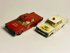 Matchbox Lesney #55/59 Ford Galaxie  Job Lot x 2 - Original Vintage (ref16) - Picture 1 of 5