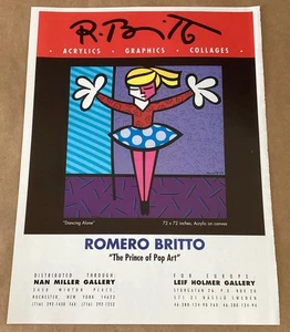 Romero Britto Galerie Ausstellung Anzeige 1995 Vintage Magazin Kunst Show Druck Tanzen - Bild 1 von 1