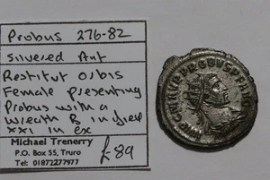 🧭🇮🇹ROMAN SCARCE FULLY SILVERED PROBUS ANTONINIANUS SOLD FOR 121 USD B87#K3264 - Picture 1 of 6