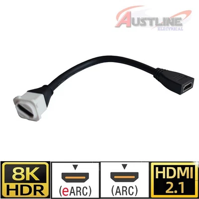 HDMI 2.1 8K Ultra High Insert Jack for CLIPSAL Wall Plate Tail Cable - image 1 of 4
