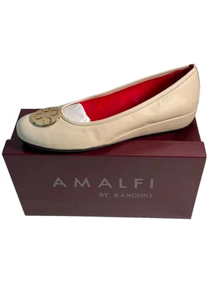 Amalfi By Rangoni Ballet Wedge Heel Ivory Slip On Shoe Women's Size 10M New - Image 1 of 4