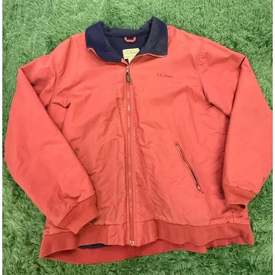 90s LL Bean Jacket Sherpa Lined Burnt Red Barn Chore Jacket Sz XXL Tall Red Hunt - Image 1 of 4