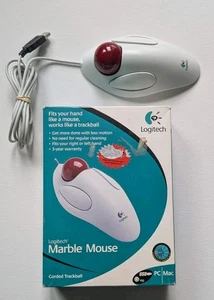 VTG Logitech Red Ball Marble Mouse Computer Trackball USB Windows Mac Corded '00 - Picture 1 of 11