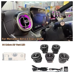 64 Colors Front Air Vent LED Ambient Light For 2022+ W206 Mercedes Benz C Class - Picture 1 of 12