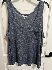 NWT Blue Time & True Plus Shirt, Blouse, Tank Top Size 3X (22) - Front Pocket - Picture 1 of 6