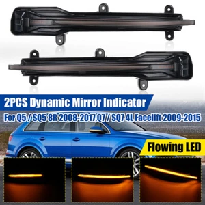 Dynamic LED Side Mirror Indicator Turn Signal Light For Audi Q5 SQ5 8R Q7 SQ7 4L - Picture 1 of 9