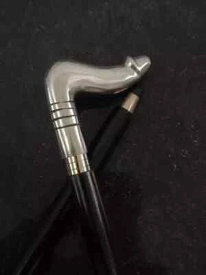 Antiguo pene de hombre de diseñador único mango de cabeza bastón de madera artesanía Foto 1 de 4