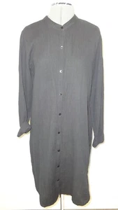 Eileen Fisher Lofty Cotton Gauze Shirt Dress Black M Long Sleeve EUC - Picture 1 of 9