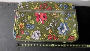 Vintage 70s Mid Century Modern Green Floral Luggage Bantam Travelware Bronx NY - Picture 1 of 14