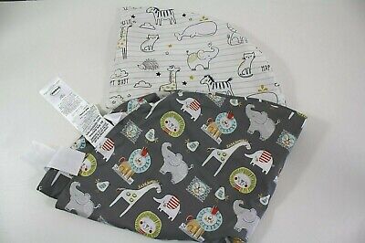 Lot Of 2 Replacement Boppy Pillow Covers Animals Lion Giraffe Elephant Whale Cat • 16.13€