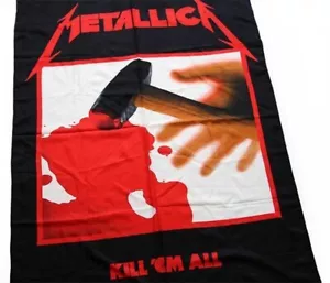 90s Italy made METALLICA Metallica KILL 'EM ALL Tapestry Old Vintage Heavy Metal - Bild 1 von 4