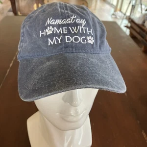 Namaste home with my dog baseball cap navy blue - Picture 1 of 4