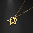 Classic simple Heartagram Star Heart Stainless Steel Pendant Necklace jewelry