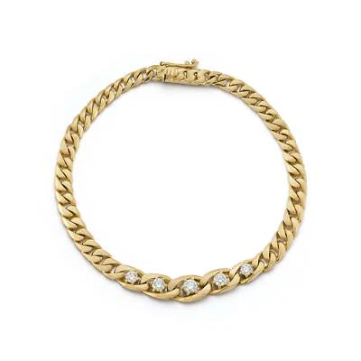 0.58ct Round Cut GIA Certified Lab Grown Diamond 10k solid gold Piper bracelet - Image 1 of 4