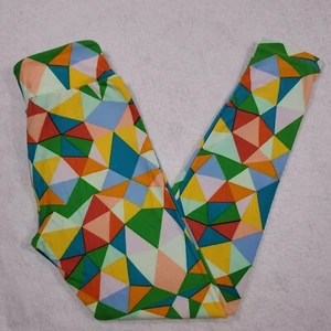Lularoe Womens One Size OS Leggings Colorful Art Triangles Geometric Rainbow  - Picture 1 of 6
