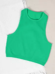 S M L Sport Crop Top Sleeveless Sport Shirt Fitness Tank Seamless Activewear HOT - Picture 1 of 20