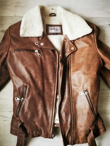 womens genuine leather jacket Buffalo Genuine Leather Size MEDIUM REAL Leather - Picture 1 of 6