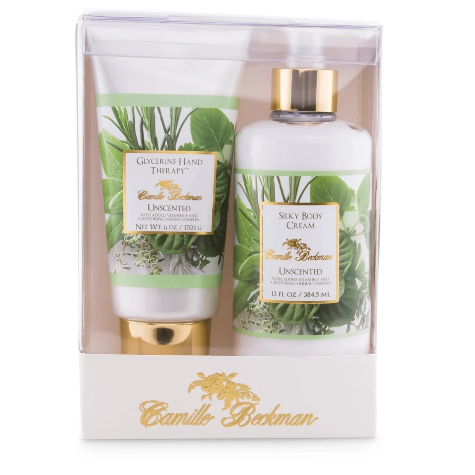 Camille Beckman Juego de manos/cuerpo, cuerpo sedoso y crema de glicerina vitamina E sin perfume Foto 1 de 1