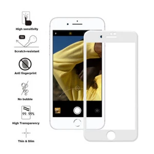 3D Full Coverage Tempered Glass Screen Protector For iPhone 7/8 - White - Picture 1 of 7