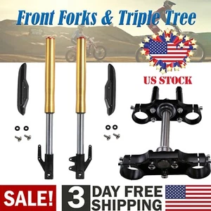 25" Front Froks & Triple Tree Clamp Set For 110cc 125cc Apollo SSR Monkey Razor - Picture 1 of 13