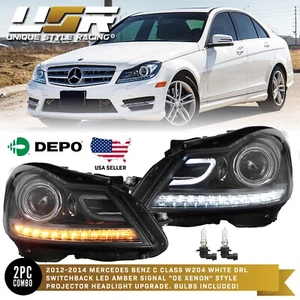 DEPO OE AMG Projector LED Headlight For 2012-14 MBZ W204 C Class+DRL/Switchback - Picture 1 of 18