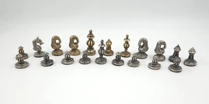 20 pcs Vintage Pewter Chess Pieces Various Pcs GOLD & SILVER Replacement Set - Picture 1 of 7