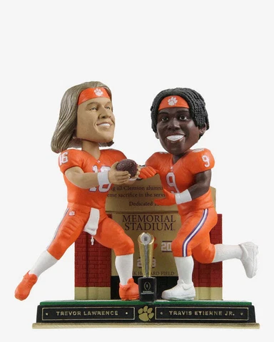 Trevor Lawrence & Travis Etienne Clemson Tigers 2018 Trophy Bobblehead College Cover
