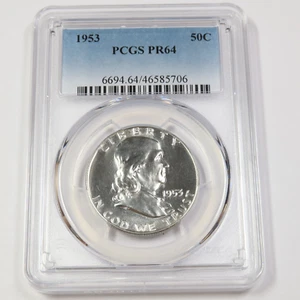 1953 P PCGS PR64 - Silver Ben Franklin Half Dollar - 50c US Coin #46192A - Picture 1 of 2