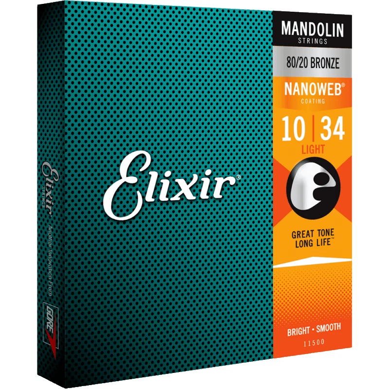 Elixir Strings for MANDOLIN Nanoweb Light 10-34 In Stock-Free Ship from U.S. - Image 1 of 2