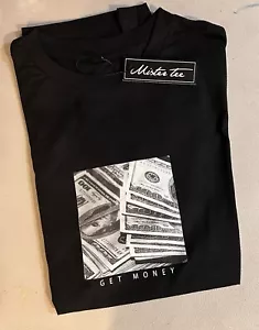 Get Money Hustler Camicia Nera S/S Rap Hip Hop Abbigliamento Macinazione (M) - Foto 1 di 2