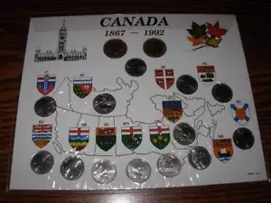 Canadá 1992 13 cuartos + 2 Loonies UNC en bolsa de cartón - Imagen 1 de 2