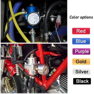 Red Aluminum Adjustable 1-140 PSI Fuel Pressure Regulator w/ Oil Gauge Fitting * - Picture 1 of 11
