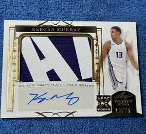 Patch nome 2022-23 Leaf Trinity Keegan Murray XRC Rookie Auto RPA 10/75 - Foto 1 di 2