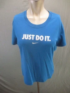 NIKE DRI-FIT Size L (12-14) Boys Blue Cotton Blend Short Sleeve Athletic Top 394 - Picture 1 of 10