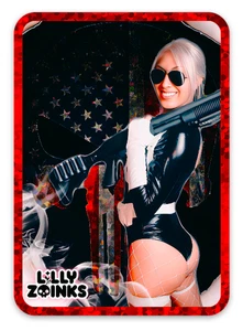 Punisher Marvel Rivals Lilly Zoinks Twitch Streamer Sticker Card Sparkle Phantom - Picture 1 of 1