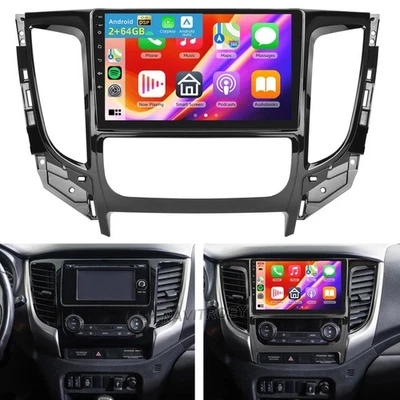 2+64GB For Mitsubishi Triton MQ MR 15-19 Head Unit Apple CarPlay Android 15 GPS - image 1 of 4