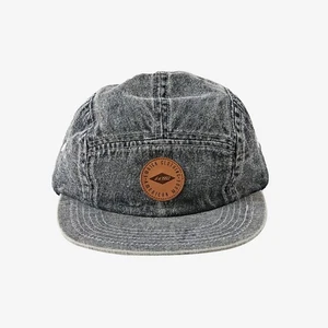 Baumwolle 5 Panel Kappe Mütze Skate Surf verstellbar gewaschen schwarz Denim UNISEX - Bild 1 von 3