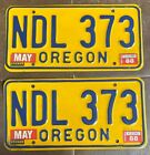 Oregon 1988 License Plate PAIR # NDL 373