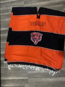 Chicago Bears Poncho Serape NFL Football One Size Embroidered Logo Fringed - Picture 1 of 2