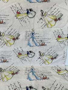 Princess Cinderella Bell Snow White Disney Cotton Fabric Over One Yard - Picture 1 of 6