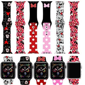 Niedliches Mickey Minnie Mouse Silikon Gummiband weiche Riemen für iWatch 7654321 - Bild 1 von 20