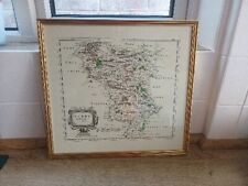 Vintage" Map Of Darbyshire" By Rob Morden Print Framed 15.5 Inch By 17 Inch
