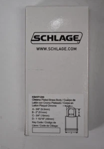 Schlage KS41F1200 Padlocks SFIC Prep Less Core 3/8" Dia Shackle x 2" Clearance - Picture 1 of 5