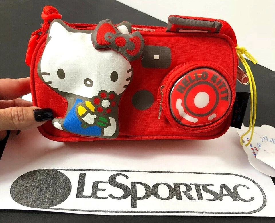 Sanrio 45th Anniversary LeSportsac X Hello Kitty Red Camera Bag Trinket Plush