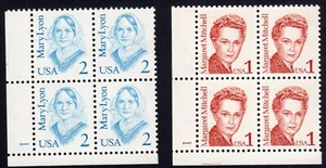 Scott #2168-2169 Margaret Mitchell & Mary Lyon Plate Block of 4 Stamps - MNH - Picture 1 of 3